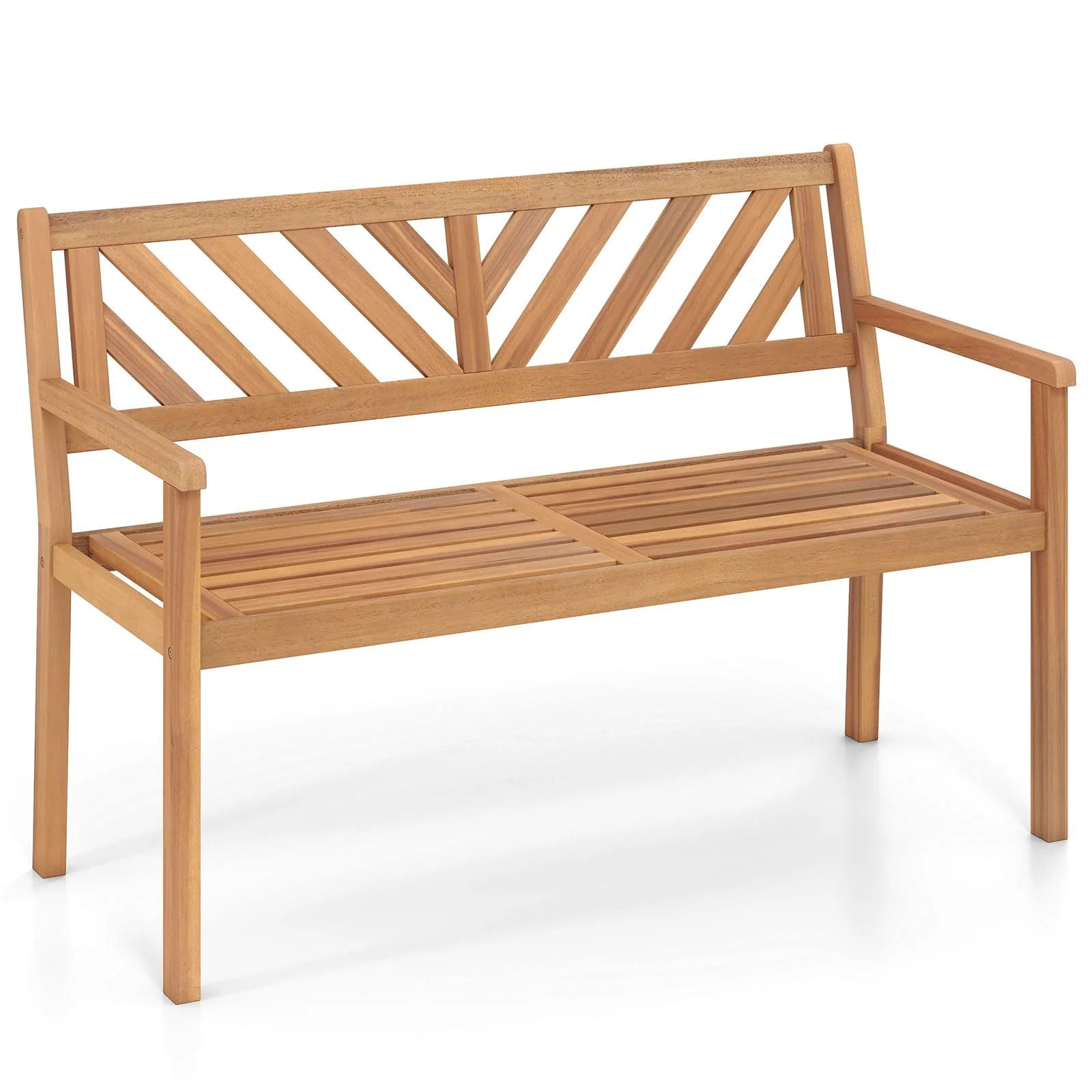 Tangkula Acacia Wood Outdoor Loveseat Bench 2-Person Patio Garden Bench - Product image 10