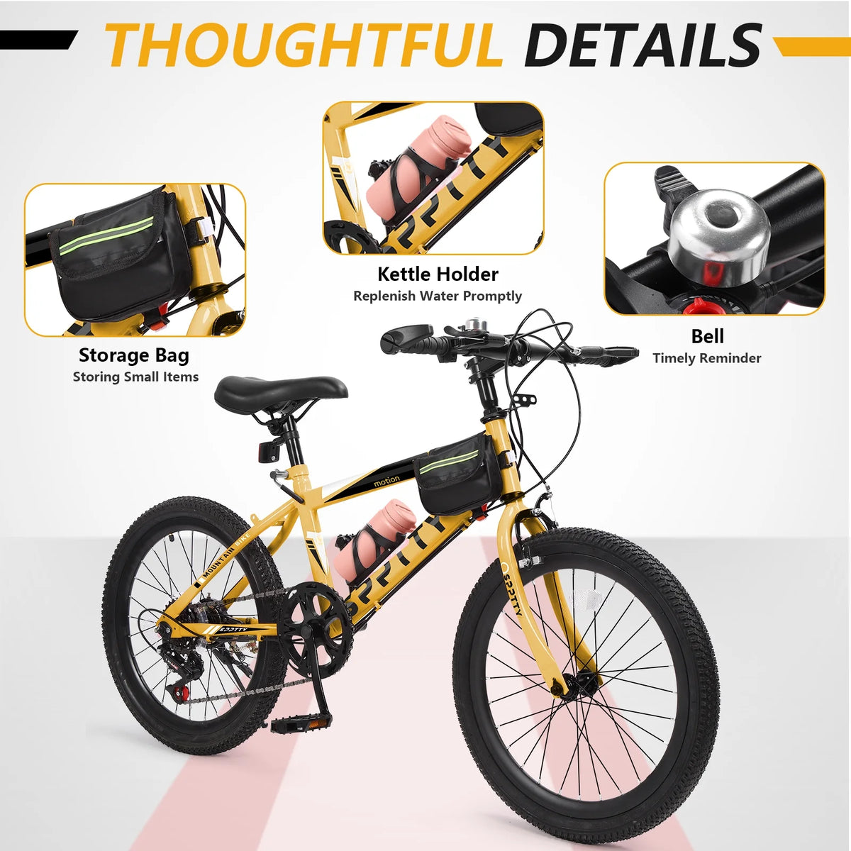 SPPTTY 20 - 24 in Bike, 6 - Speed Mountain Bike for Men Women Boys Girls, Comfort Saddle, Blue - Product image 36