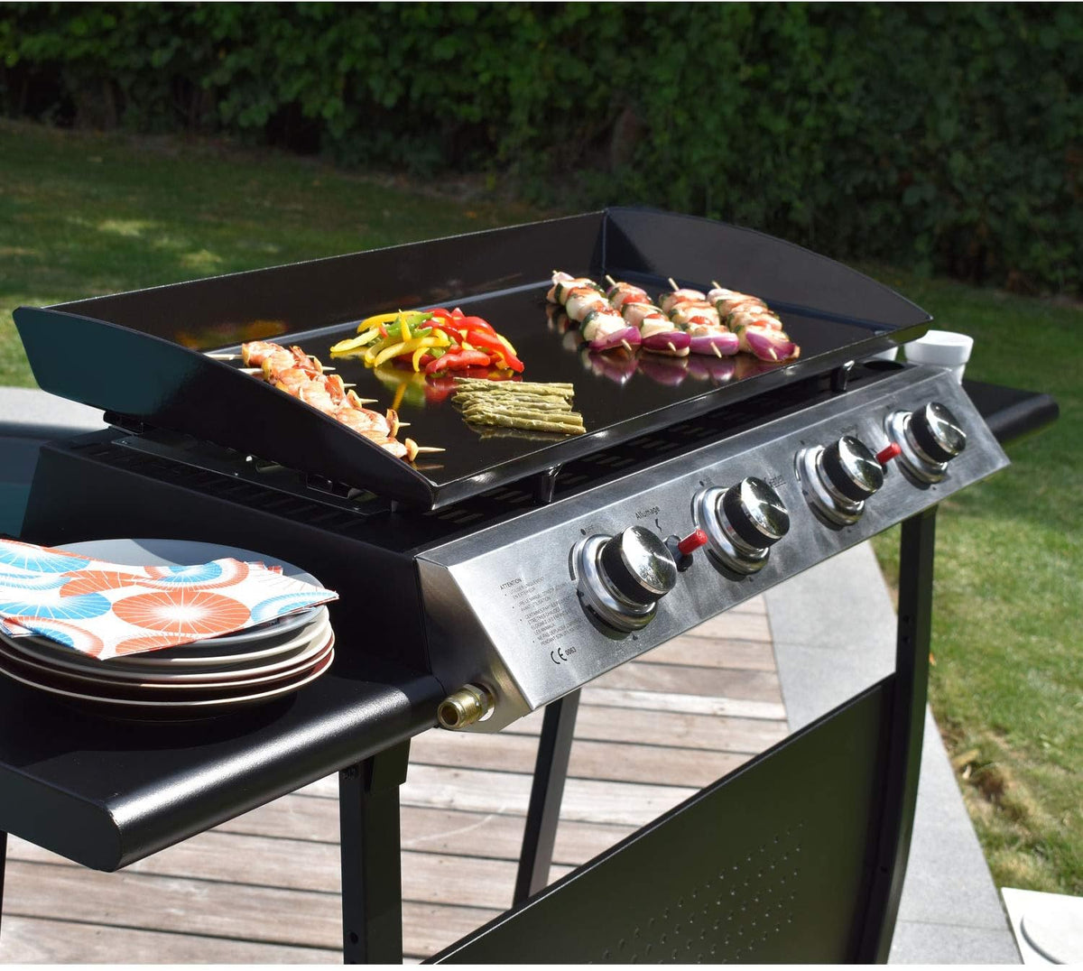 Happy Garden Valencia gas plancha - 4 burners 10kW + Trolley
