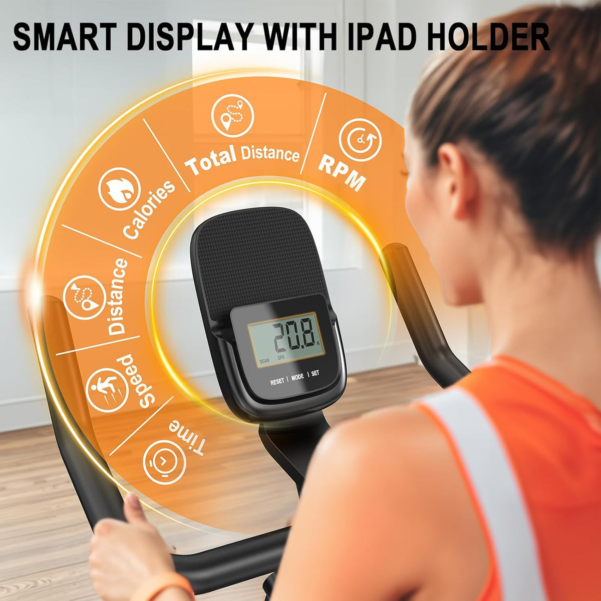MettleMatic Exercise Bike Ergometer with Bluetooth: Exercise Bike with Magnetic Resistance - Indoor Fitness Bike with LCD Display - Maximum Load: 160 kg