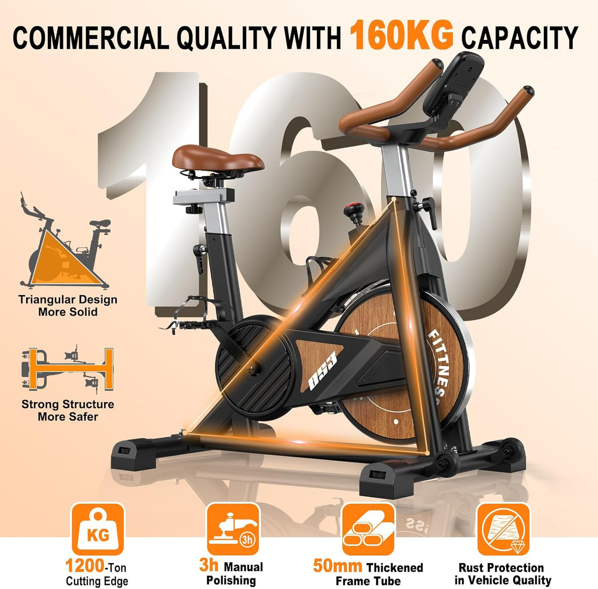 MettleMatic Exercise Bike Ergometer with Bluetooth: Exercise Bike with Magnetic Resistance - Indoor Fitness Bike with LCD Display - Maximum Load: 160 kg