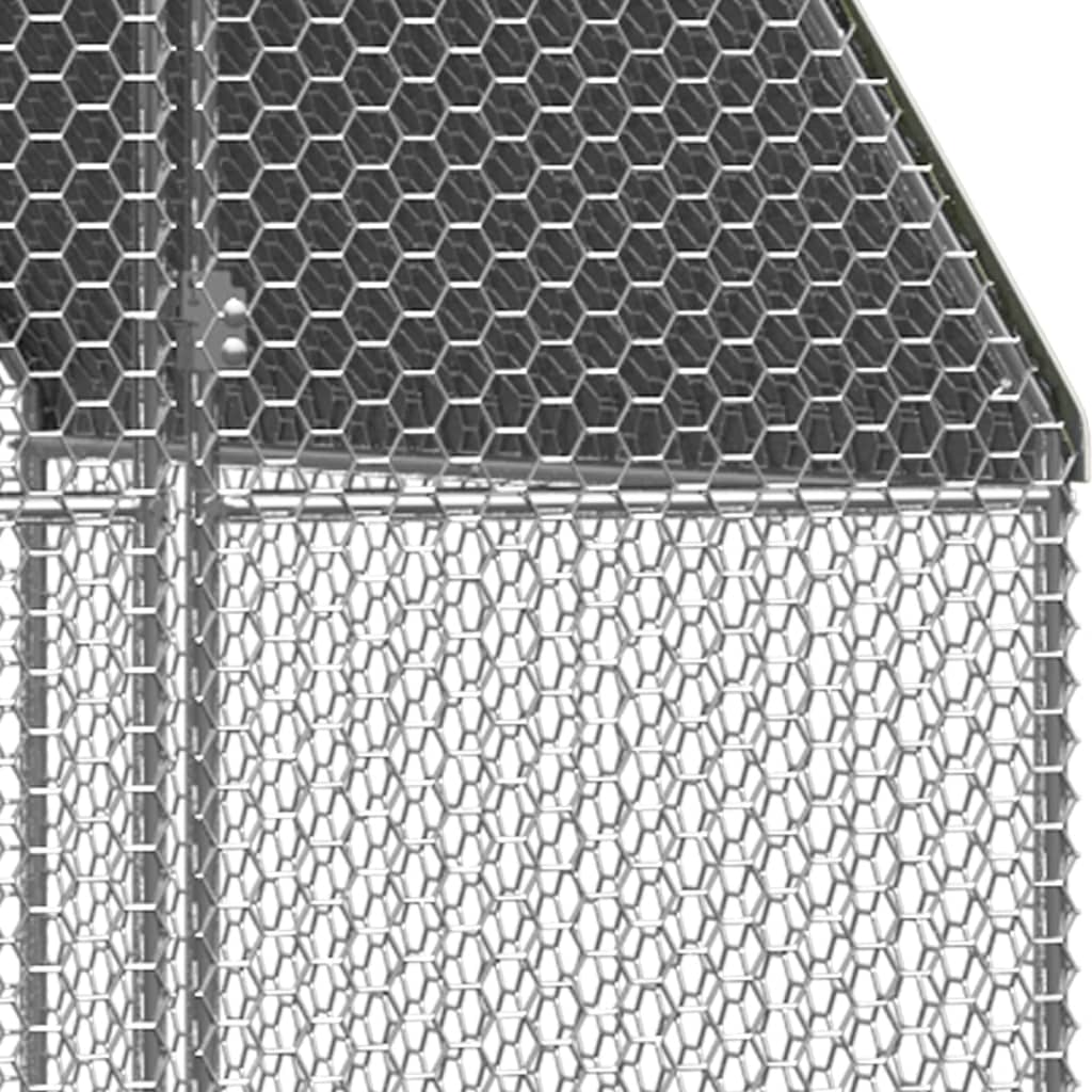 Outdoor chicken coop 3 x 12 x 2 m galvanized steel PE roof 02_0001693 -