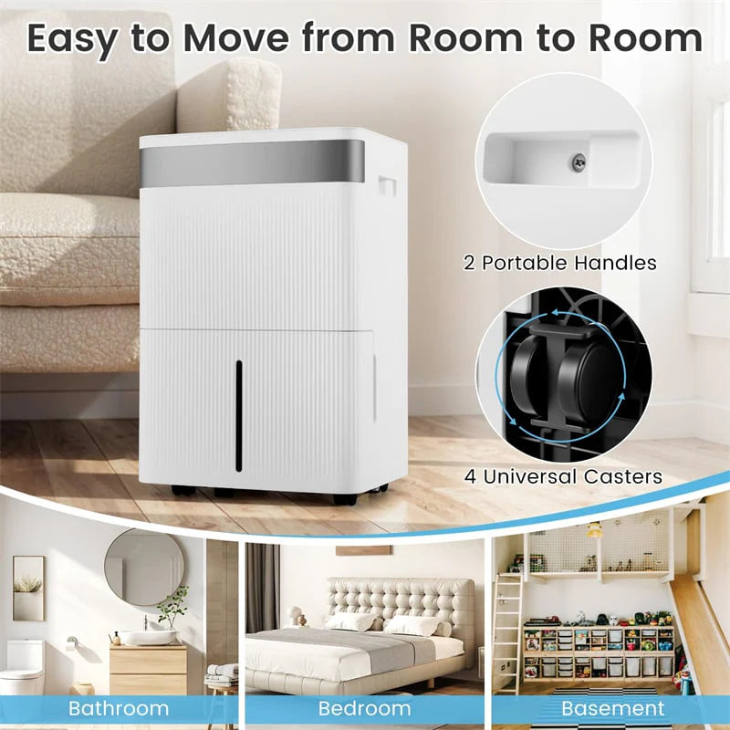 5500 Sq.Ft 96 Pint Dehumidifier for Basement, Portable Home Dehumidifier with Drain Hose, Auto Defrost - Product image 10