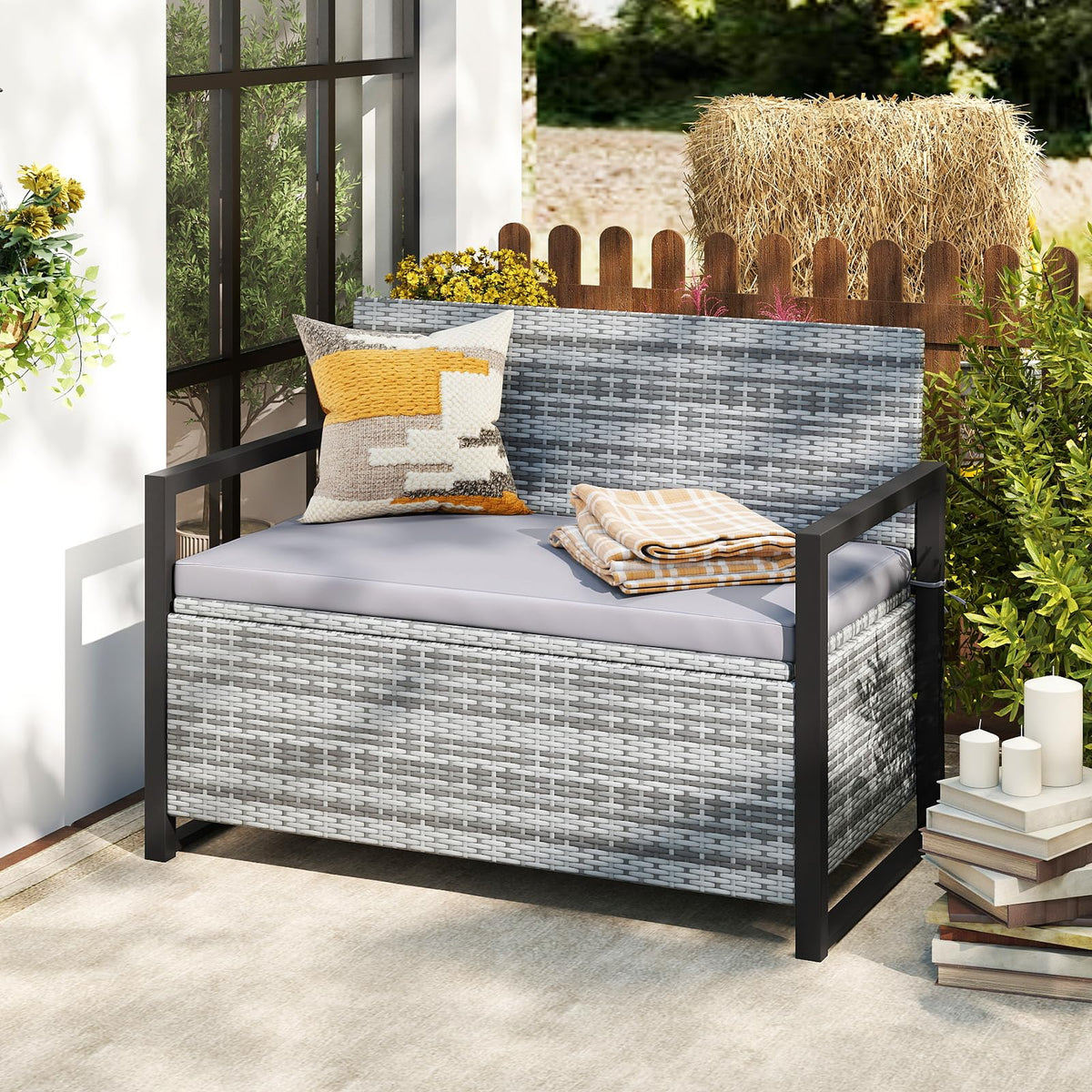 Tangkula 40 Gallon Outdoor Bench with Storage for Backyard - Product image 9
