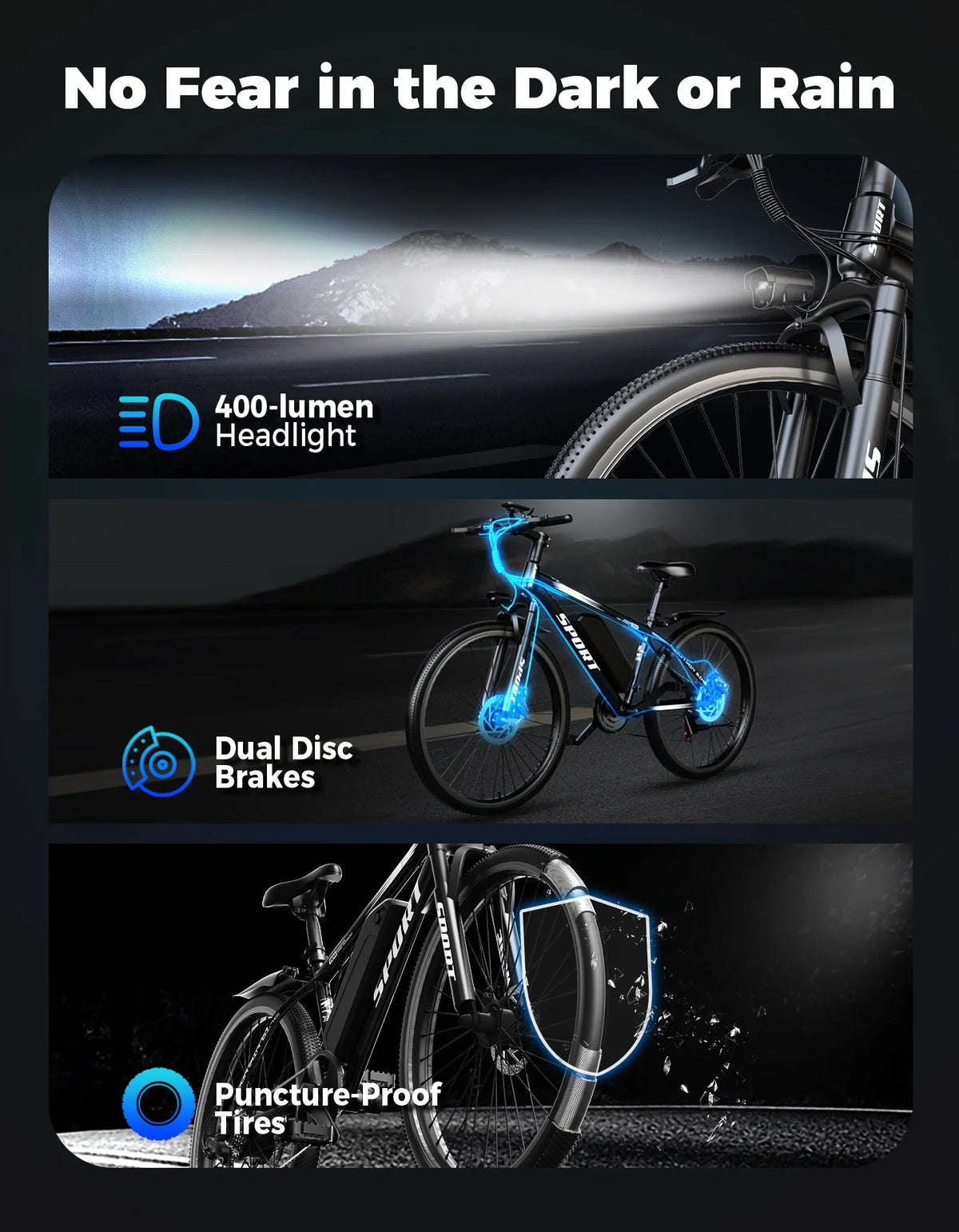 AZHAR Electric Bike for Adults, 26" Electric Mountain Bike, 1200W Peak Power Motor, up to 25 MPH 45 Miles - Product image 2