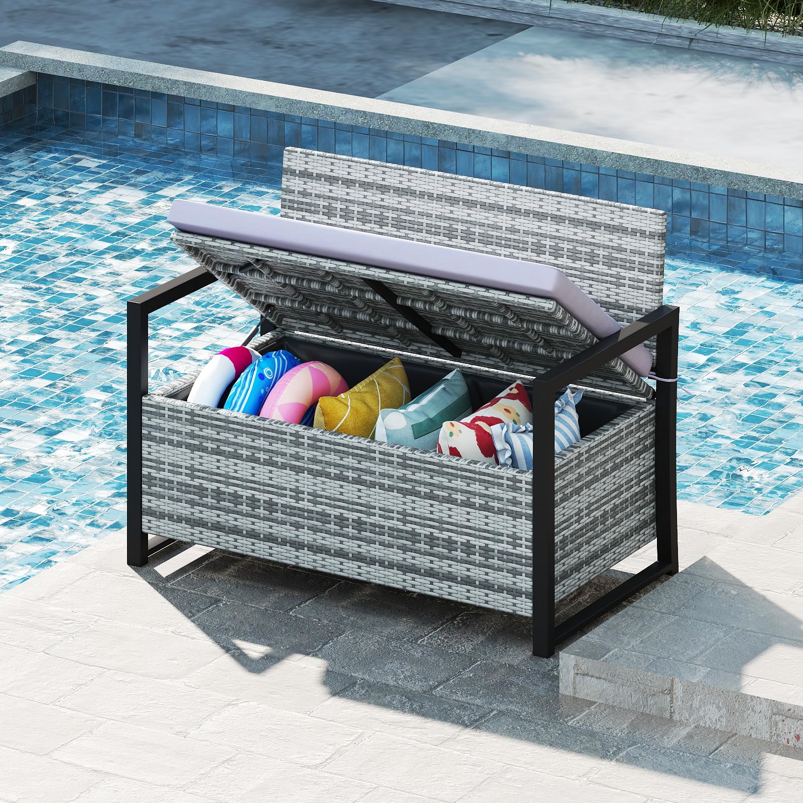 Tangkula 40 Gallon Outdoor Bench with Storage for Backyard - Product image 4