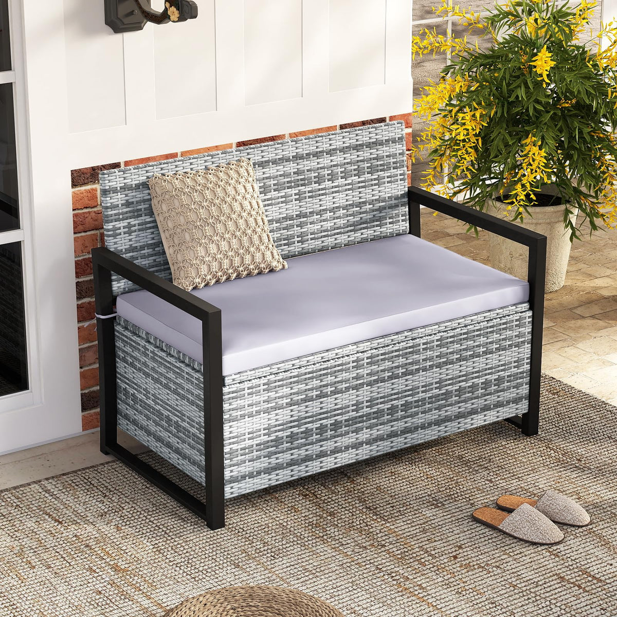 Tangkula 40 Gallon Outdoor Bench with Storage for Backyard - Product image 2