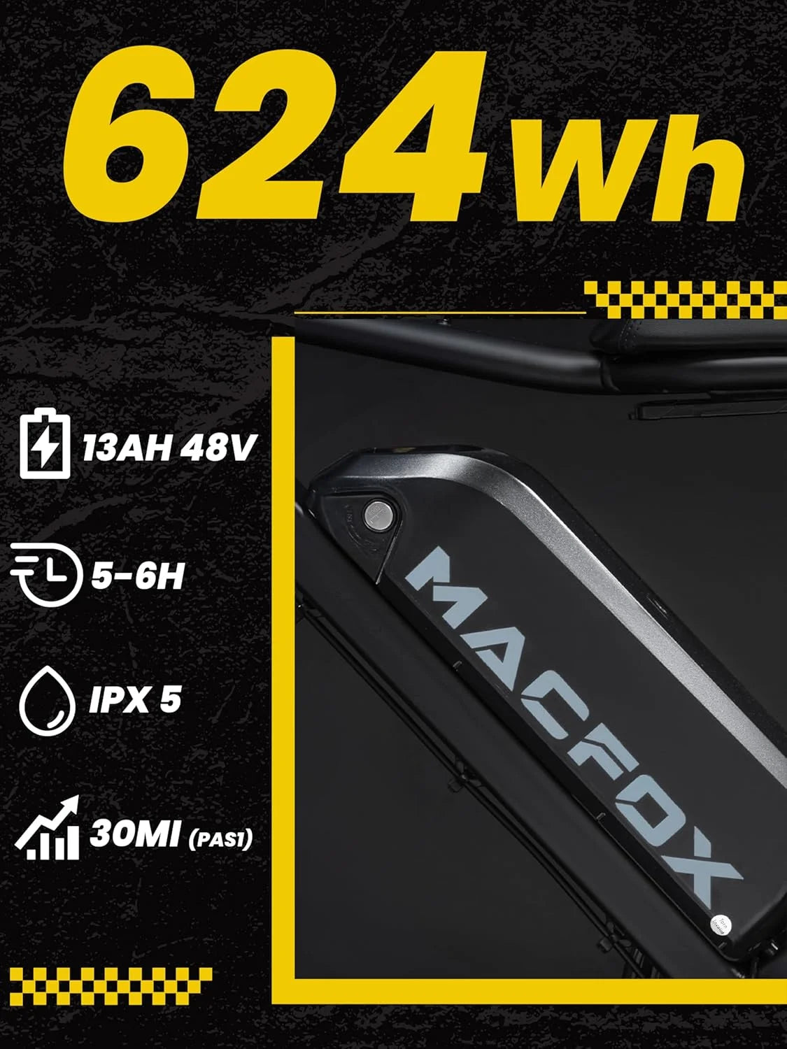 MACFOX X7 Adult Electric Bike, 750W E - Bike, 25 MPH, 48V 13ah Removable Battery, 35 - Mile Range - Product image 10