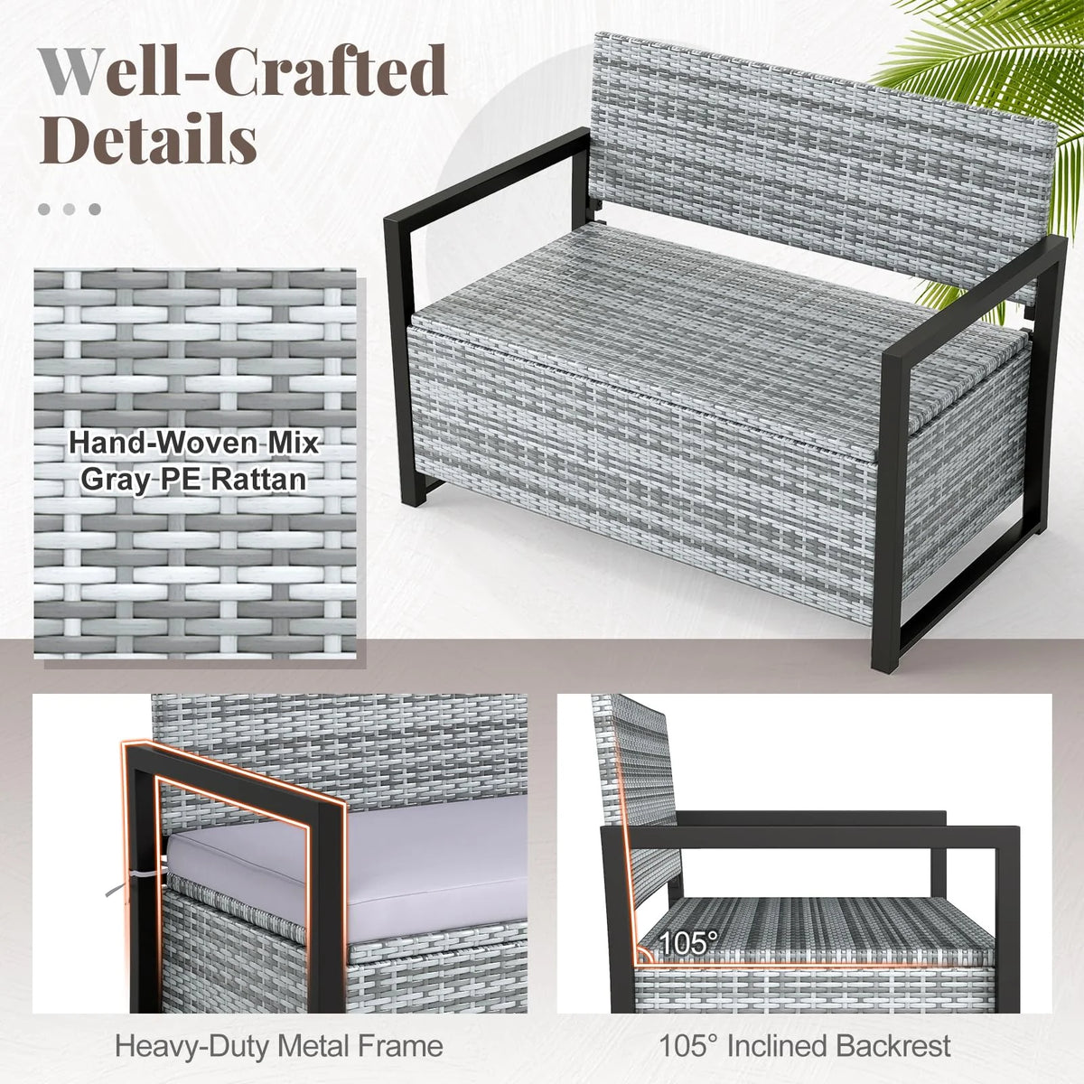 Tangkula 40 Gallon Outdoor Bench with Storage for Backyard - Product image 8