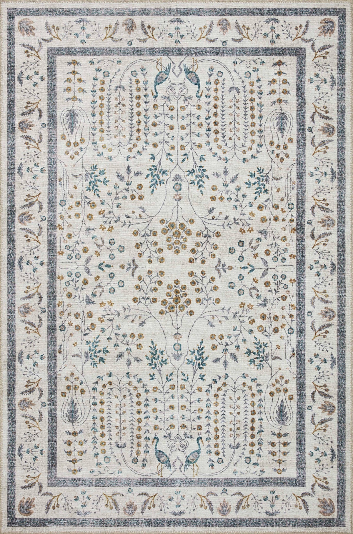 Rifle Paper Co. x Loloi Maison MAO-05 Wisteria Cream Rug Size: Square 1'6" - Product image 1