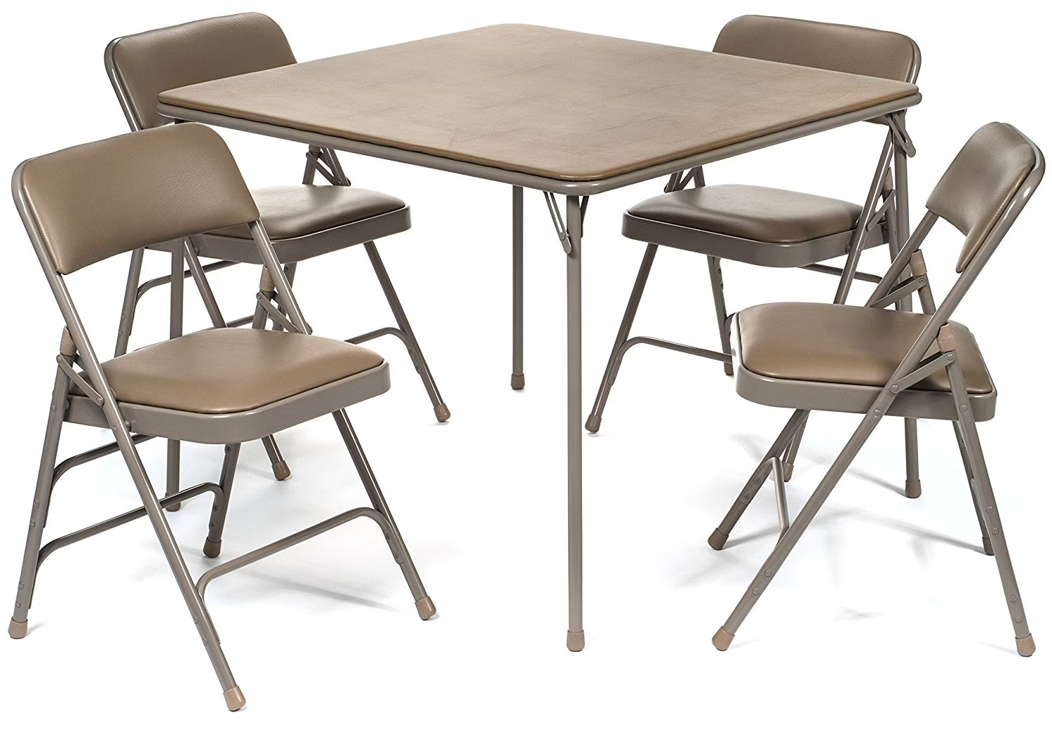 5pc. XL Series Folding Card Table and Triple Braced Vinyl Padded Chair Set, Commercial Quality, Grey - Product image 7